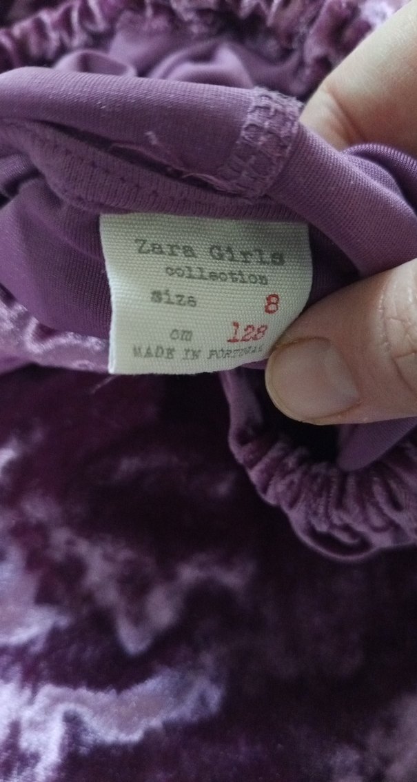 Parlak Mor Kapüşonlu Kız kadife tişört - Görsel 3