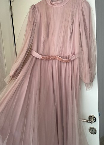 Pudra Uzun Abiye Elbise - Görsel 3