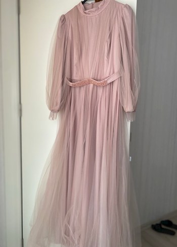 Pudra Uzun Abiye Elbise - Görsel 2