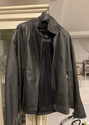 Pull and Bear Deri Biker Ceket - Görsel 7