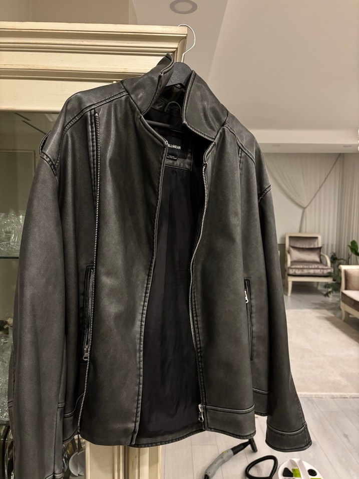 Pull and Bear Deri Biker Ceket - Görsel 5