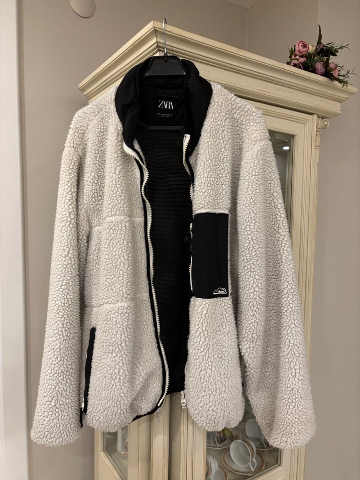 Zara Suni Koyun Yünü Mont - Görsel 5