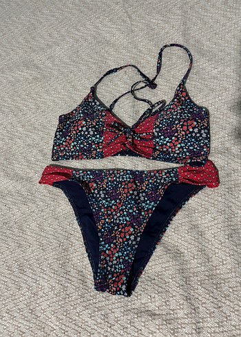 40 Beden Boncuk Detaylı Çok Renkli Bohem Bikini
