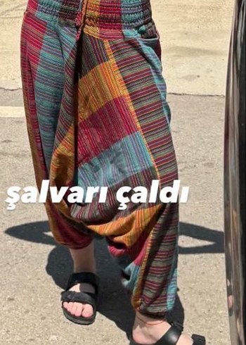 Diğer Renkli Bohem Pilili Kadın Kumaş Şalvar Nepal