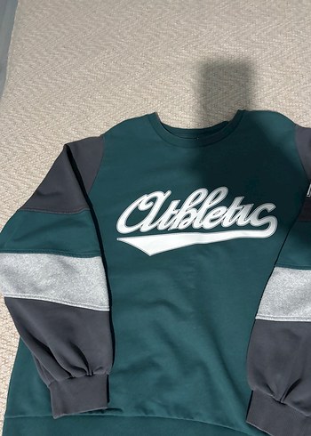 Defacto Yeşil Baskılı Uzun Kollu Spor Sweatshirt