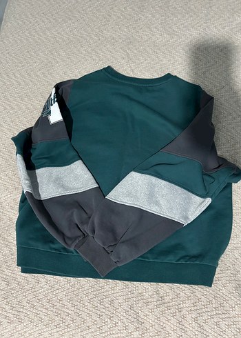 xl Beden Yeşil Baskılı Uzun Kollu Spor Sweatshirt