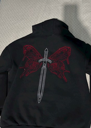 Diğer Hoodfame Siyah Kapüşonlu Baskılı Sweatshirt