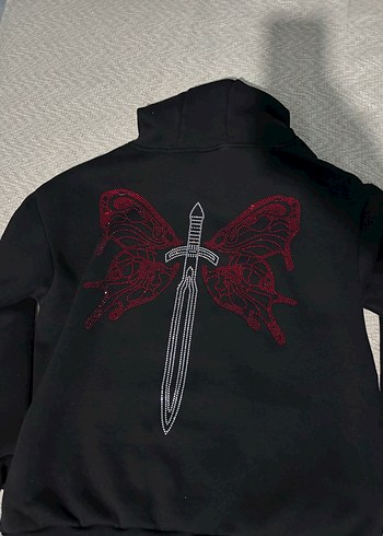 Hoodfame Siyah Kapüşonlu Baskılı Sweatshirt - Görsel 6