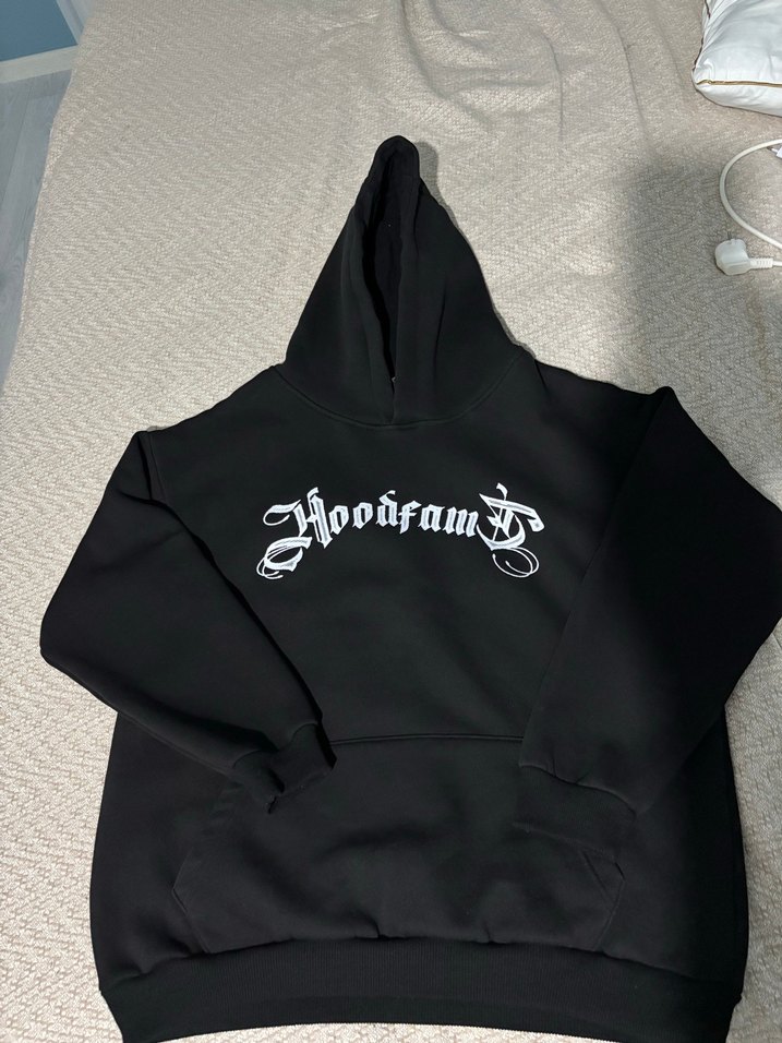 Hoodfame Siyah Kapüşonlu Baskılı Sweatshirt - Görsel 2