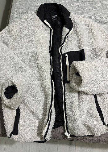 ZARA SUNİ KOYUN YÜNÜ PELUŞ MONT - Görsel 4