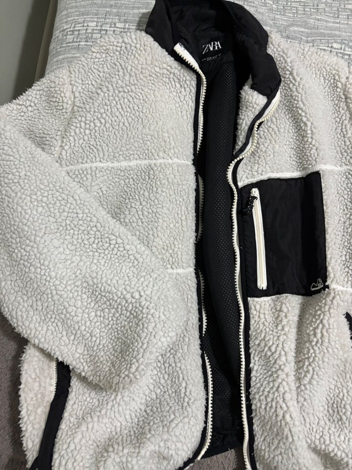 ZARA SUNİ KOYUN YÜNÜ PELUŞ MONT - Görsel 5