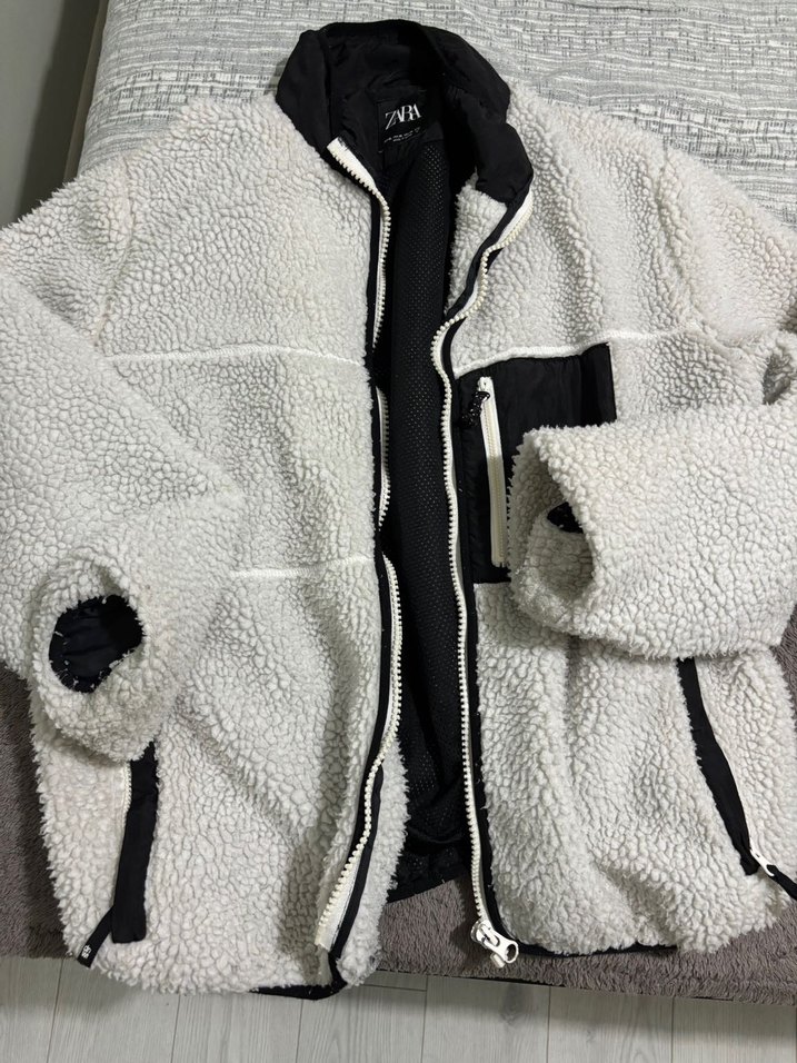 ZARA SUNİ KOYUN YÜNÜ PELUŞ MONT - Görsel 4