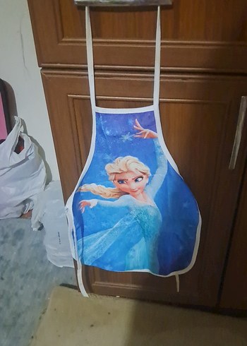 Parlak Mavi Baskılı Mutfak Önlüğü
