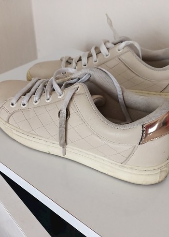 U.S Polo Assn. Polo Düğmeli Bej Kadın Sneaker