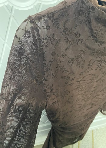 Kahverengi elbise M beden - Görsel 5