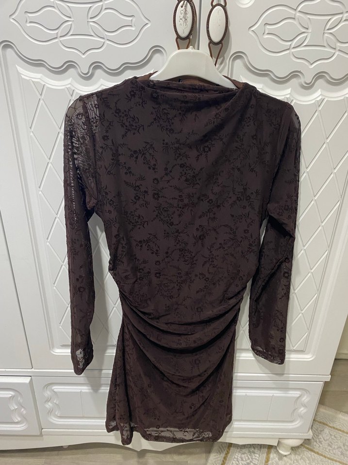 Kahverengi elbise M beden - Görsel 2