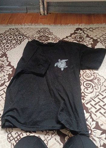 Örme Siyah Hamile Tişörtü, Boğazlı, Kısa Kollu - Görsel 2