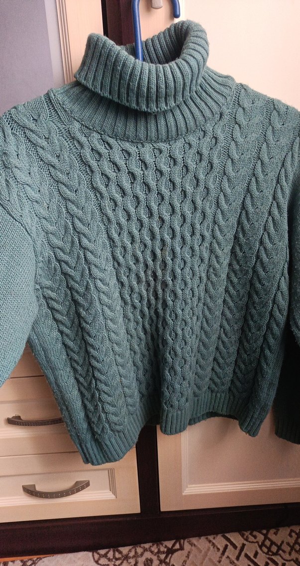 Kadın  su yeşiıi Boğazlı Örgü Kazak - Görsel 2