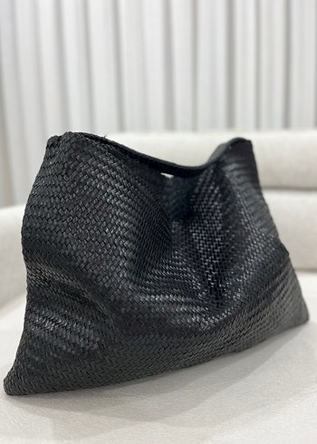 Massimo Dutti Napa deri örgü büyük tote çanta