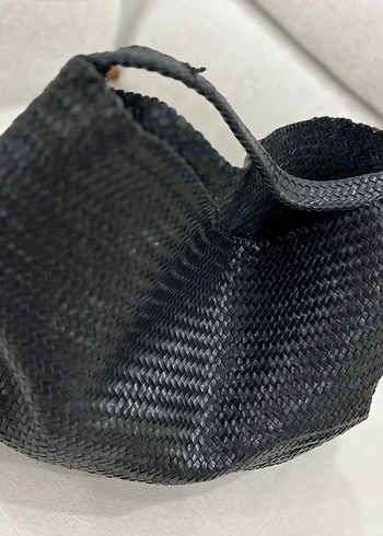 Beden Massimo Dutti Napa deri örgü büyük tote çanta