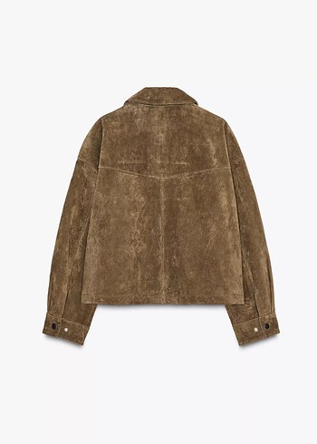 Zara Kahverengi Kadın Süet Bomber Ceket
