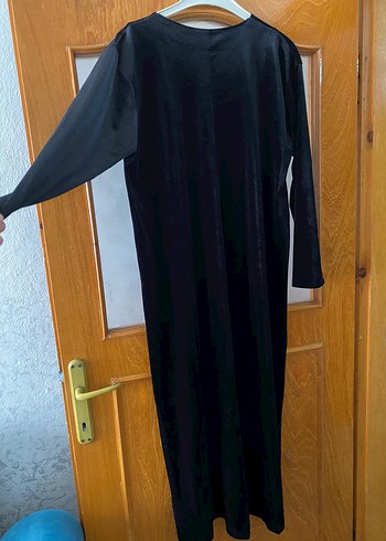 xl Beden siyah Renk Siyah Süet Uzun Salaş Elbise