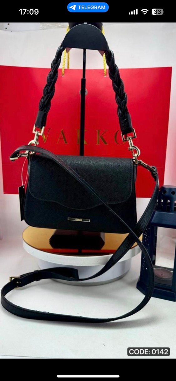 Vakko Siyah Deri Kadın Çanta - Görsel 2