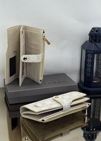 Vakko Beyaz Deri Kadın Cüzdan - Görsel 2