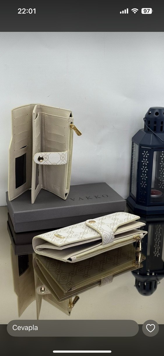 Vakko Beyaz Deri Kadın Cüzdan - Görsel 2