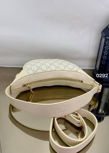 Beyaz Deri Desenli Kemerli Kadın Çanta - Görsel 2