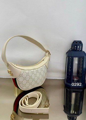 Beyaz Deri Desenli Kemerli Kadın Çanta - Görsel 3