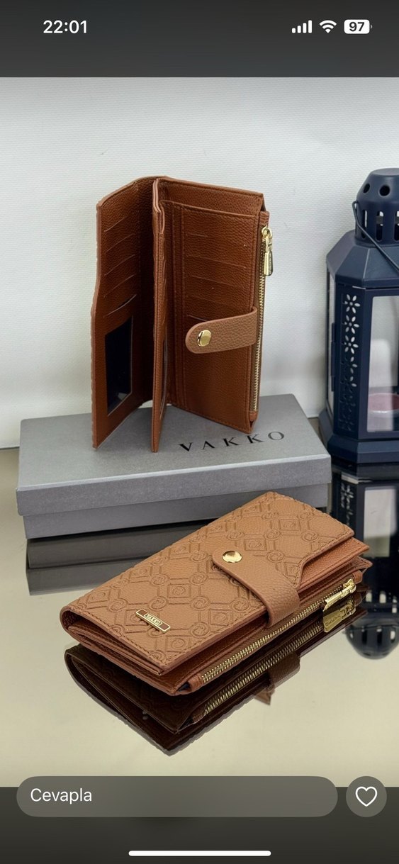 Deri Kahverengi Kadın Cüzdanı - Görsel 2