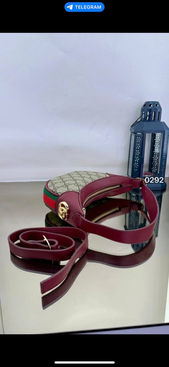 Bordo Deri Kemerli Modern Klasik Kadın Çanta - Görsel 2