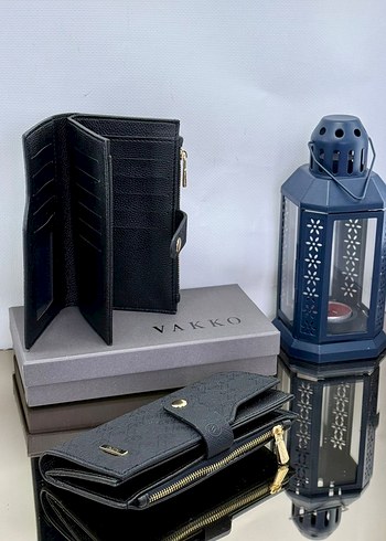 Vakko Siyah Deri Tokalı Kadın Cüzdan - Görsel 2