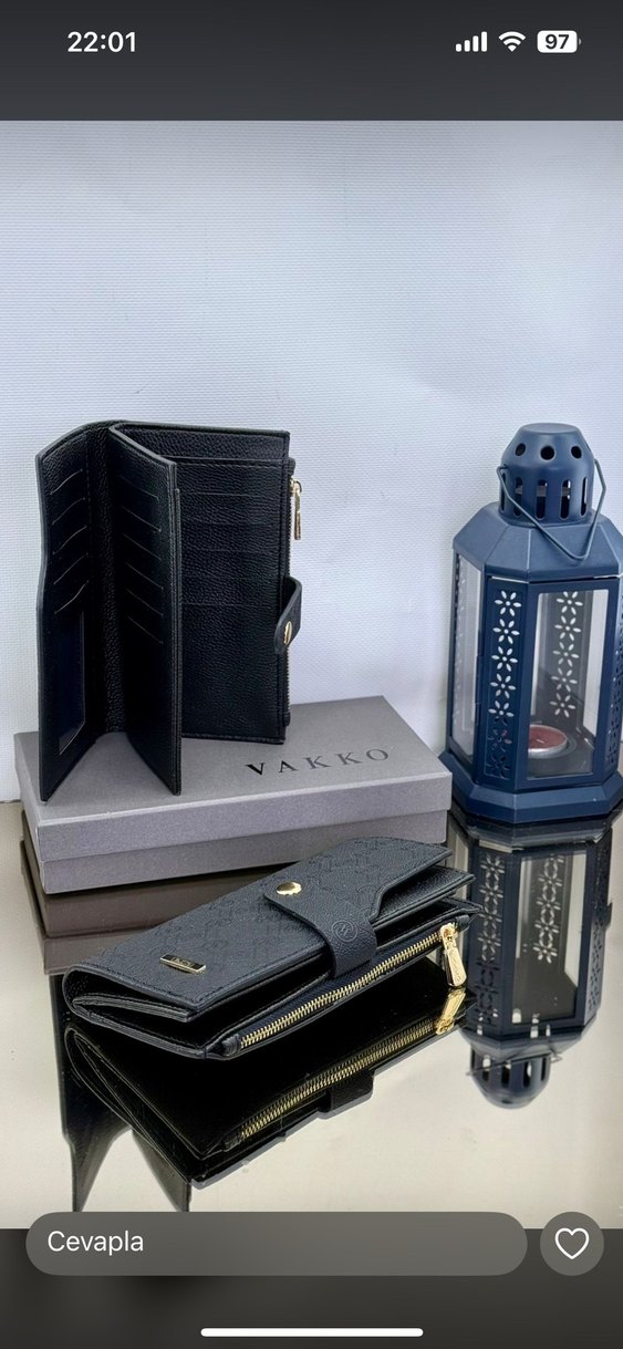 Vakko Siyah Deri Tokalı Kadın Cüzdan - Görsel 2