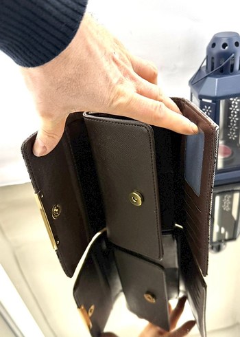 Deri Baskılı Klasik Kadın Portföy Cüzdan - Görsel 8