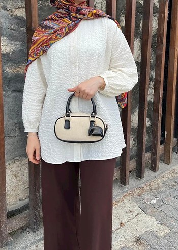 Zara Bej Kemerli Kadın Pamuk Çanta