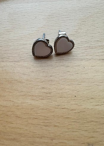 Toz pembe Kalpli Küpeler - Görsel 2