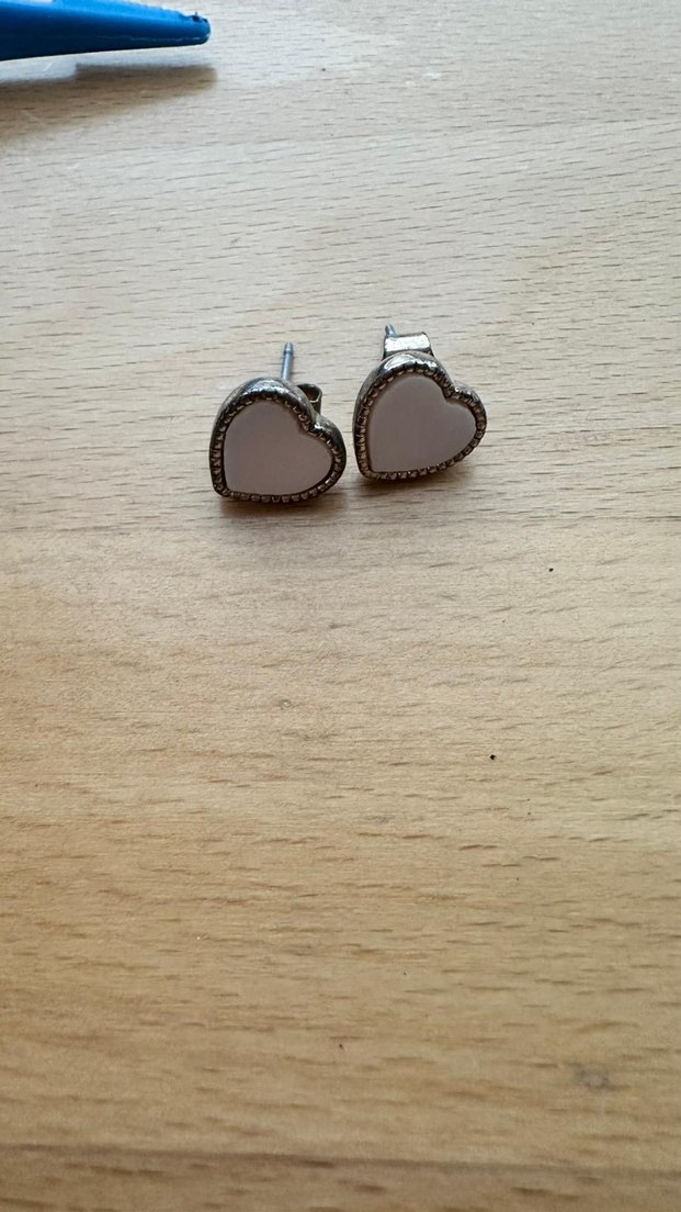 Toz pembe Kalpli Küpeler - Görsel 2