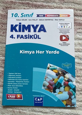 Kimya testi 10. Sınıf çap yayınları