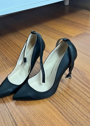 38 numara deri siyah stiletto - Görsel 3