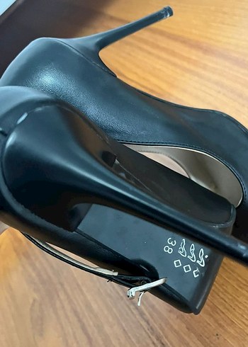 38 numara deri siyah stiletto - Görsel 2