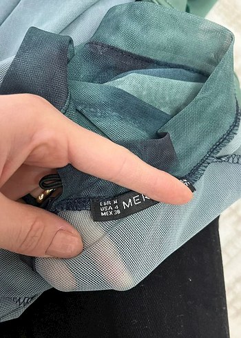 Şeffaf Gri Tie-Dye Midi Elbise - Görsel 3