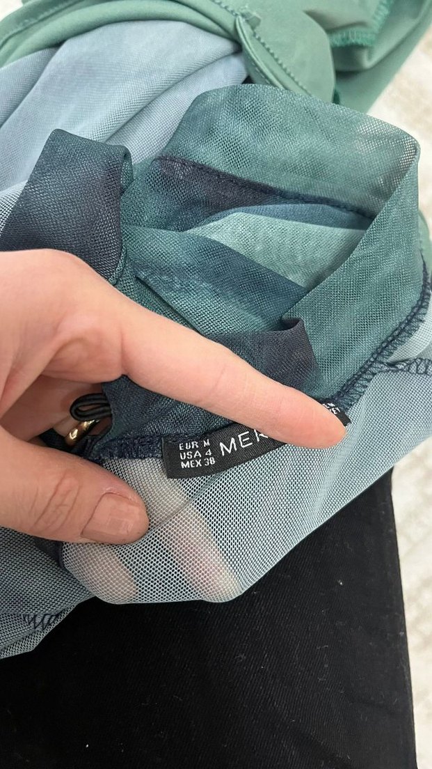 Şeffaf Gri Tie-Dye Midi Elbise - Görsel 3