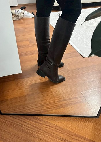 acı kahve Deri Kadın Dizüstü çizme - Görsel 3