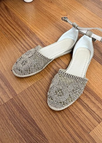 Bej Bantlı Dolgu Topuk Kadın Espadril - Görsel 3