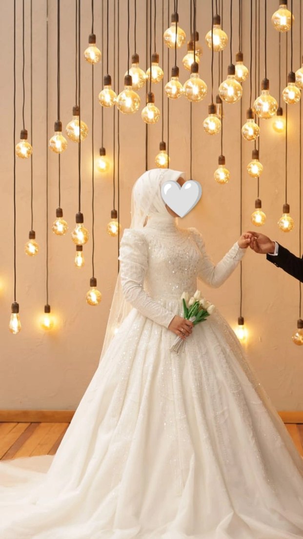 Yüksek Yakalı Vintage Prenses Gelinlik - Görsel 2