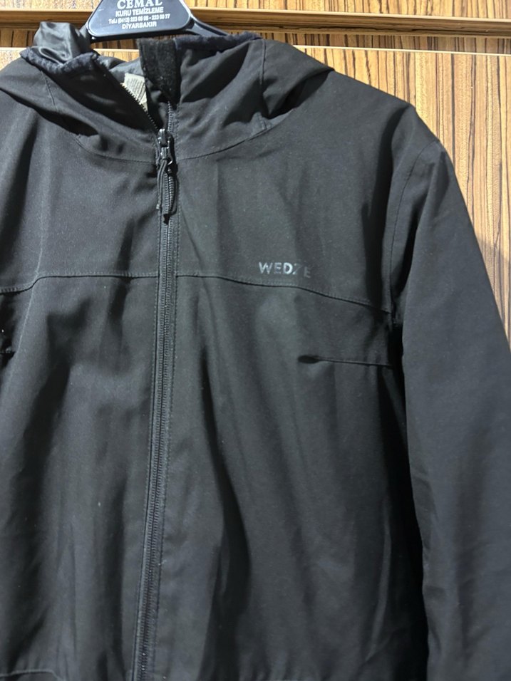 Erkek Siyah Kapüşonlu Kayak Montu - Görsel 2
