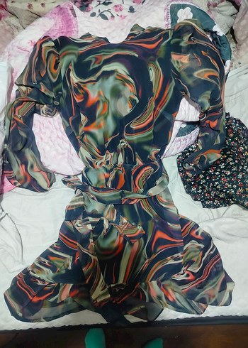 Avant-Garde Koyu Renkli Uzun Kollu Mini Elbise - Görsel 3