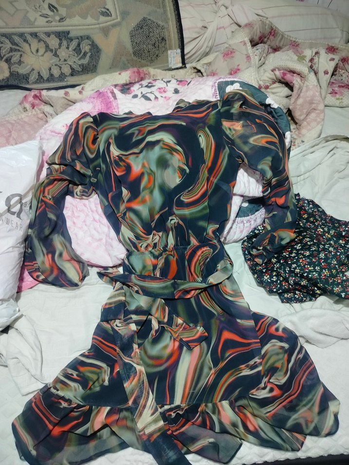 Avant-Garde Koyu Renkli Uzun Kollu Mini Elbise - Görsel 4